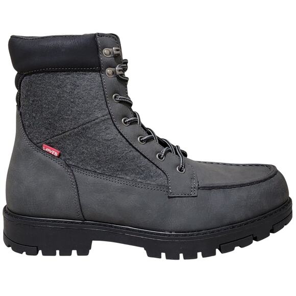 Levi's Men Arizona Moc Neo Combat Boots Size US 11M Charcoal Grey / Black - Picture 2 of 5